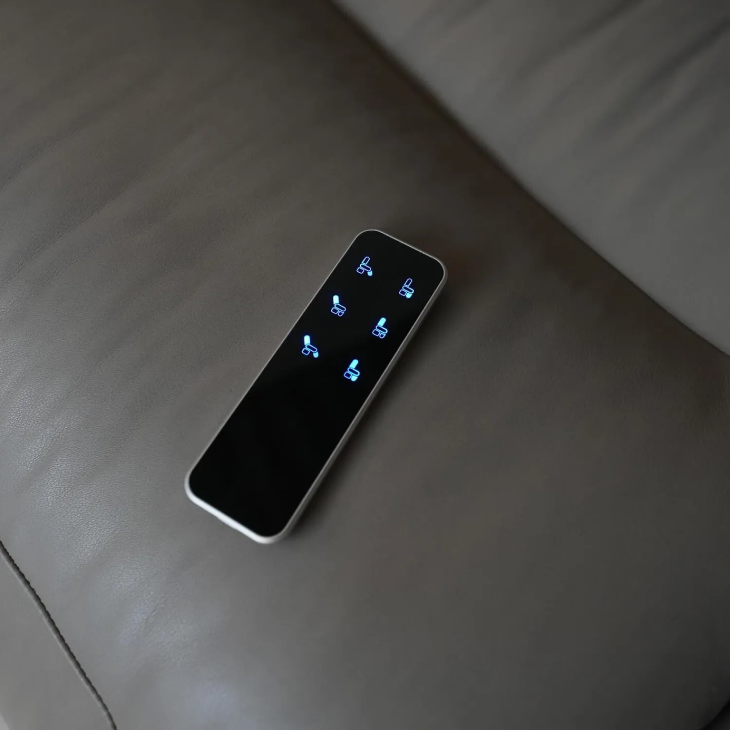 KFF Relaxsessel|Sessel Arva E Lounge Leder Sauvage Schlammgrau 8103 Grau 5 Fuß Stern Gestell Schwarz M01 Mit Kopfstütze