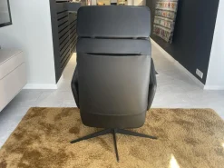 KFF Relaxsessel|Sessel Arva E Lounge Leder Sauvage Schwarz 5 Sternfuß Metall M01 Moodblack Schwarz Pulverbeschichtet Mit Verstellungen