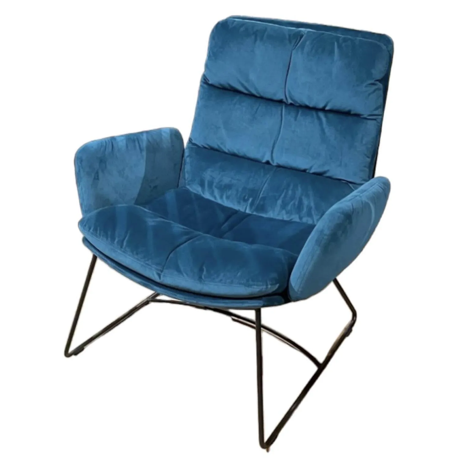 KFF Loungesessel|Sessel Arva Lounge Stoff Seven Petrol 56 Struktur Schwarz