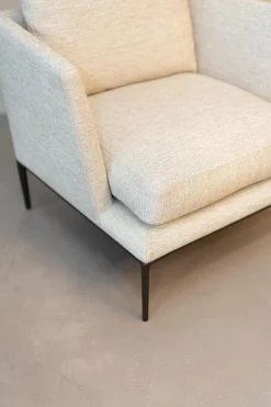 B&B Italia Loungesessel|Sessel Atoll Stoff Sara Grau Melange Gestell Schwarz Verchromt Lackiert