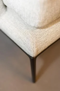 B&B Italia Loungesessel|Sessel Atoll Stoff Sara Grau Melange Gestell Schwarz Verchromt Lackiert