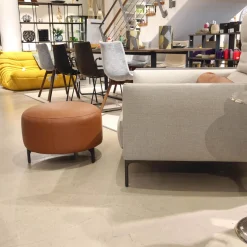 COR Loungesessel|Sessel Avalanche Stoff 8311 Muschel Beige Hocker Leder 249 Cognac Braun Fuß F01 Feinstruktur Schwarz mit Hocker