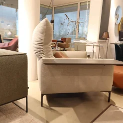 COR Loungesessel|Sessel Avalanche Stoff 8311 Muschel Beige Hocker Leder 249 Cognac Braun Fuß F01 Feinstruktur Schwarz mit Hocker