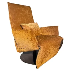 Bullfrog Relaxsessel|Sessel Baboo Stoff Shabby Chic Cognac 799 24 Gelb Gestell Metall Matt Schwarz Elektrisch Verstellbar