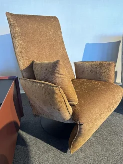 Bullfrog Relaxsessel|Sessel Baboo Stoff Shabby Chic Cognac 799 24 Gelb Gestell Metall Matt Schwarz Elektrisch Verstellbar