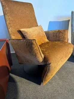 Bullfrog Relaxsessel|Sessel Baboo Stoff Shabby Chic Cognac 799 24 Gelb Gestell Metall Matt Schwarz Elektrisch Verstellbar