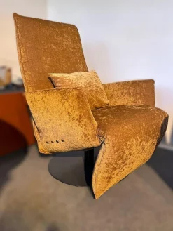 Bullfrog Relaxsessel|Sessel Baboo Stoff Shabby Chic Cognac 799 24 Gelb Gestell Metall Matt Schwarz Elektrisch Verstellbar