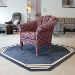 Finkeldei Relaxsessel|Sessel Bahama 617 Stoff Blauviolett Beige Füße Mit Stoff Bezogen