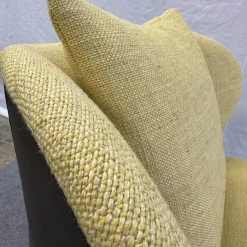 Walter Knoll Loungesessel|Sessel Bao 207 10 C Sitz Stoff Lucia 7694 Corn Gelb Rücken Leder Saddle Coffee Schwarz Braun Drehteller Schwarz Matt Inklusive Kissen