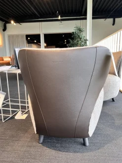 Walter Knoll Loungesessel|Sessel Bao Klein 227 10 C Innen Stoff Sorell 7873 Topaz Rücken Leder Rodeo Soft Schokoladenbraun Füße Buche Schwarz Lackiert