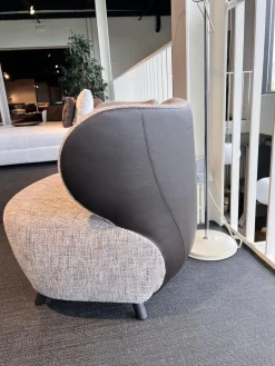Walter Knoll Loungesessel|Sessel Bao Klein 227 10 C Innen Stoff Sorell 7873 Topaz Rücken Leder Rodeo Soft Schokoladenbraun Füße Buche Schwarz Lackiert