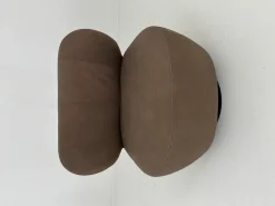 Walter Knoll Loungesessel|Sessel Bao Klein Sonderleder Torf Braun Drehteller Matt Pulverbeschichtet Schwarz Mit Filzgleitern