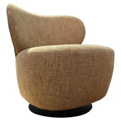 Walter Knoll Loungesessel|Sessel Bao Klein Stoff Sorel Smoke Quarz Beige Rücken Elen Taupe Beige Drehteller Schwarz