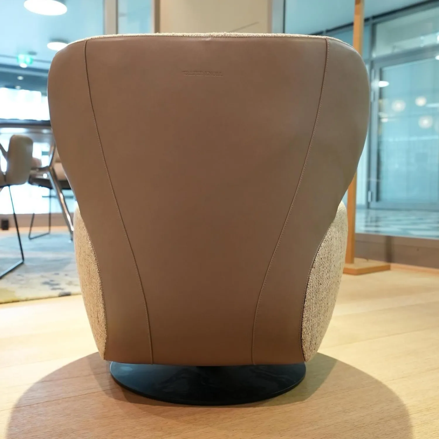 Walter Knoll Loungesessel|Sessel Bao Klein Stoff Sorel Smoke Quarz Beige Rücken Elen Taupe Beige Drehteller Schwarz