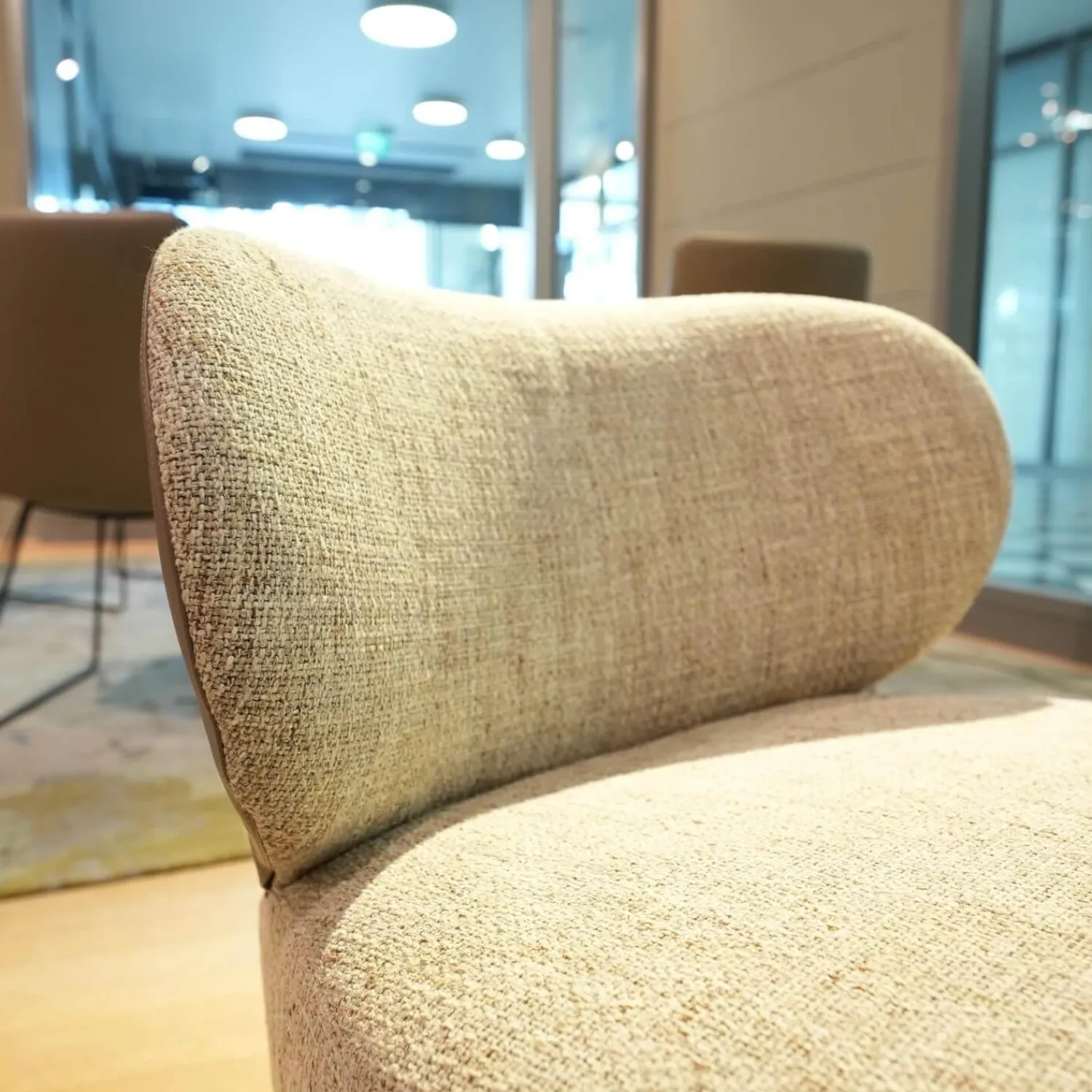 Walter Knoll Loungesessel|Sessel Bao Klein Stoff Sorel Smoke Quarz Beige Rücken Elen Taupe Beige Drehteller Schwarz