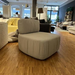 Sophisticated Living Loungesessel|Sessel Barrel Gerafft Lounge Bezug Stoff Stonewash Q341 Aitstream 3175 Hellgrau