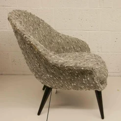 Gubi Relaxsessel|Sessel Bat Lounge Chair Low Back Stoff 07 Woodstock Wood Black Stained