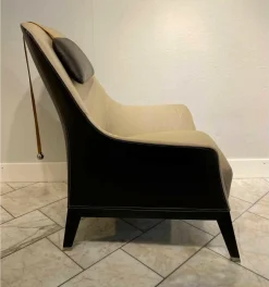 Giorgetti Relaxsessel|Sessel Bergére Stoff Pelle G Beige Gestell Buchenholz