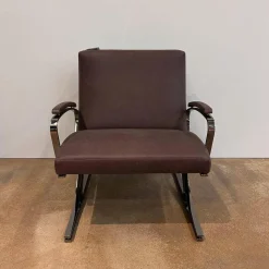 Walter Knoll Loungesessel|Sessel Berlin Chair Leder Vintage 65 1412 Chestnut Braun Gestell Schwarz Chrom Mit Kunststoffgleitern