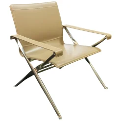 B&B Italia Einzelstühle|Relaxsessel|Sessel Beverly 14 Kernleder Tortora 1121280 Rahmen Aluminium