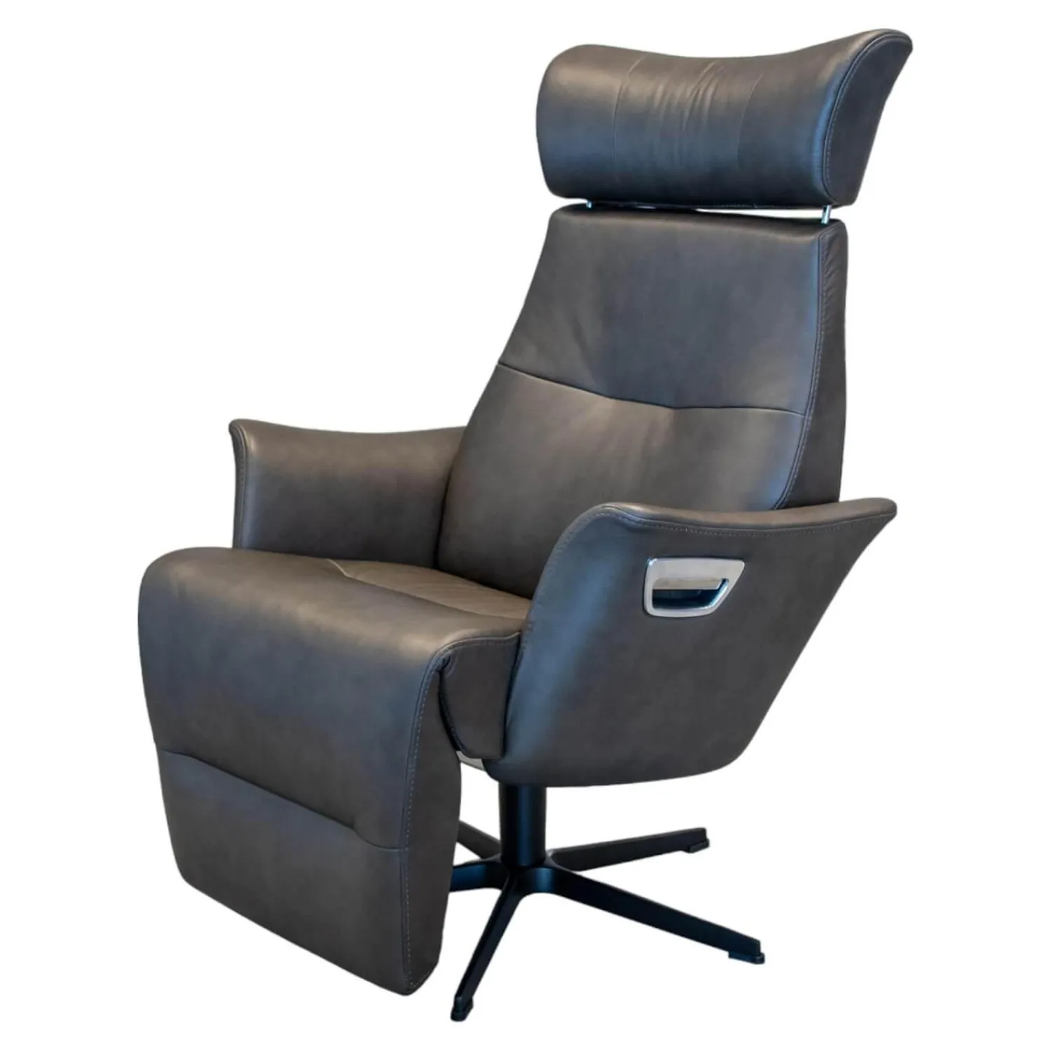 Conform Relaxsessel|Sessel Beyoung Leder Bolzano Schwarz 2545-85 Lava Braun X-Fuß Schwarz Rücken Hoch