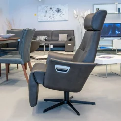 Conform Relaxsessel|Sessel Beyoung Leder Bolzano Schwarz 2545-85 Lava Braun X-Fuß Schwarz Rücken Hoch