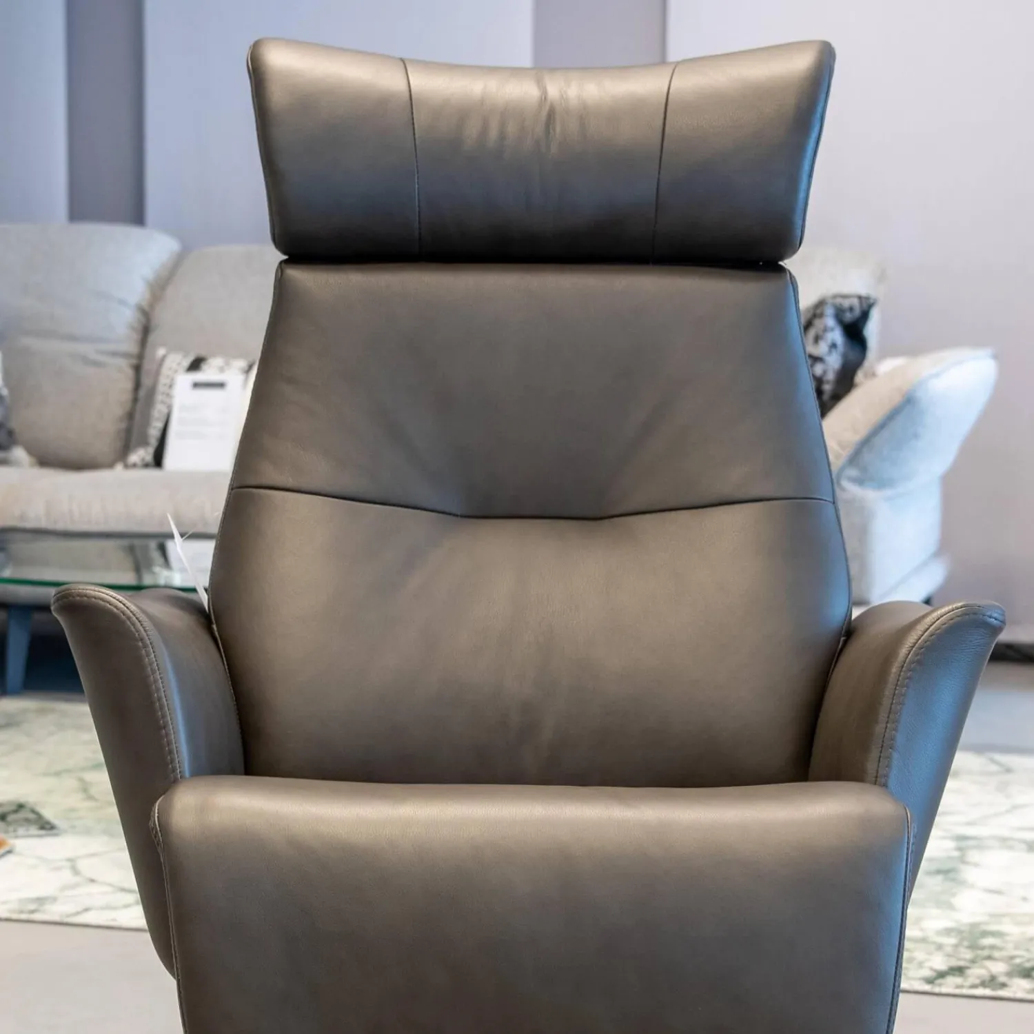 Conform Relaxsessel|Sessel Beyoung Leder Bolzano Schwarz 2545-85 Lava Braun X-Fuß Schwarz Rücken Hoch