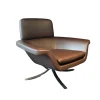Minotti Relaxsessel|Sessel Blake Leder Braun Gestell Silber