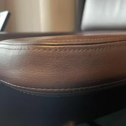 Minotti Relaxsessel|Sessel Blake Leder Braun Gestell Silber