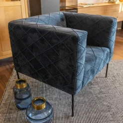 Troels Relaxsessel|Sessel Block Bezug 517 Soft Skin Rhombus 05 Blue