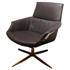 IP Design Relaxsessel|Sessel Bond Leder Space Schiefer Grau Drehbar