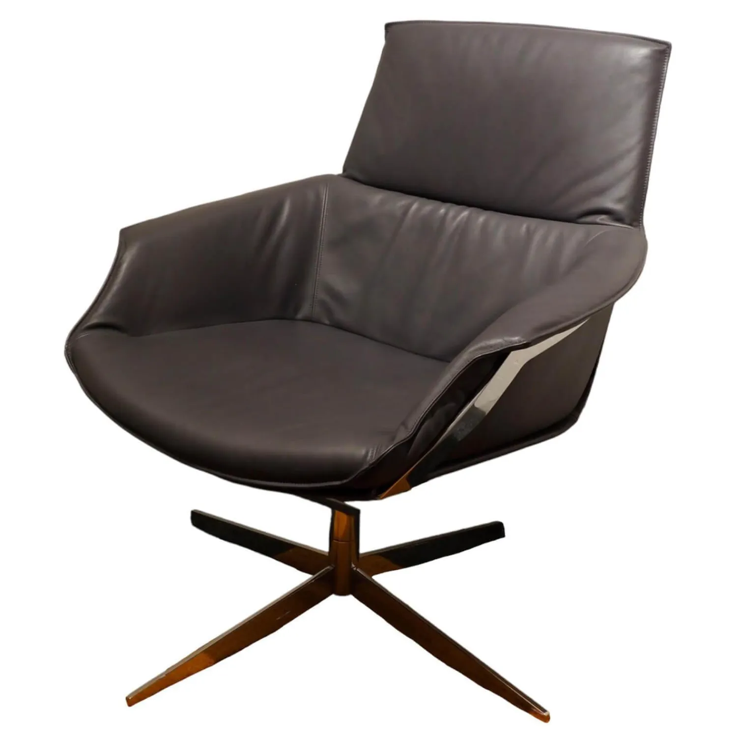 IP Design Relaxsessel|Sessel Bond Leder Space Schiefer Grau Drehbar