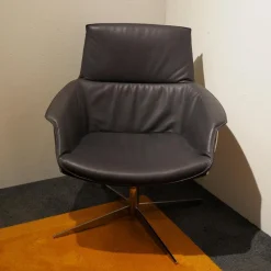 IP Design Relaxsessel|Sessel Bond Leder Space Schiefer Grau Drehbar