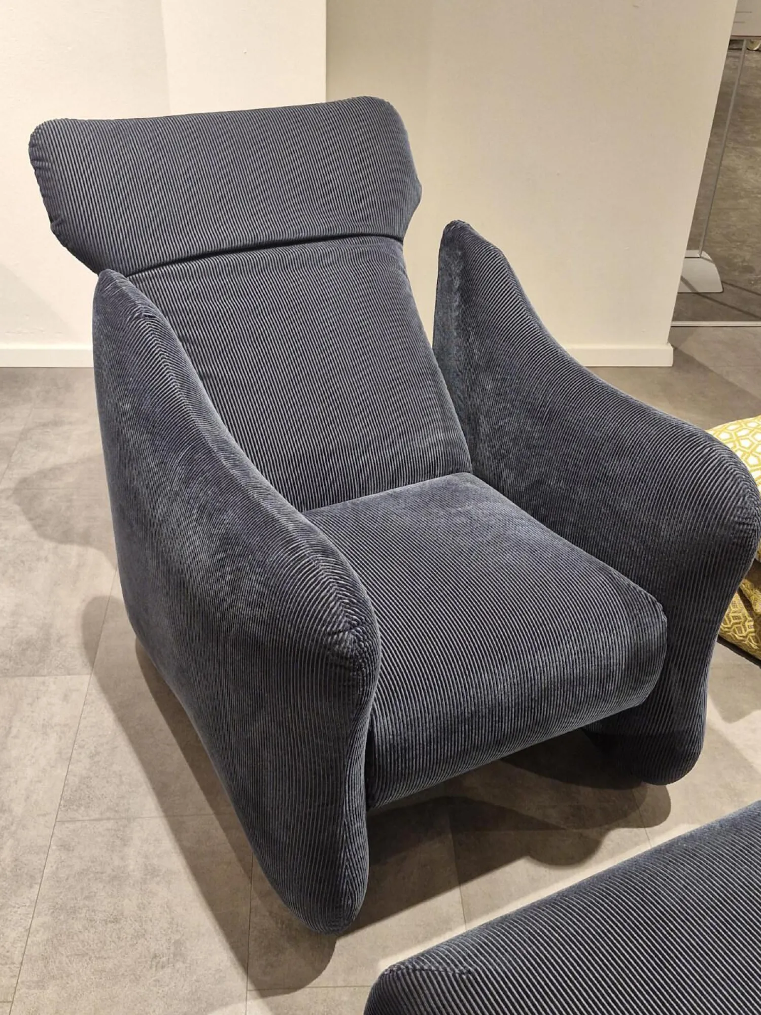 Brühl Relaxsessel|Sessel Bongo Bay Stoff 4490 0069 Blau Neigungsverstellbar Mit Hocker