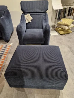 Brühl Relaxsessel|Sessel Bongo Bay Stoff 4490 0069 Blau Neigungsverstellbar Mit Hocker