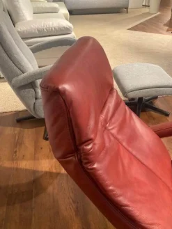 Activineo Relaxsessel|Sessel Boss Leder L30 WL Rouge Rot Gestell Metall Schwarz