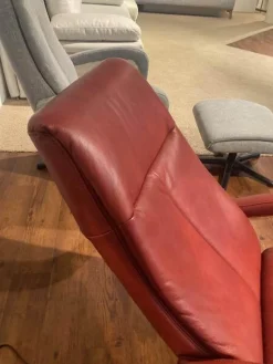 Activineo Relaxsessel|Sessel Boss Leder L30 WL Rouge Rot Gestell Metall Schwarz