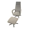 Activineo Relaxsessel|Sessel Boss Stoff 2 Cats 167 Zinc Grau Gestell Metall Schwarz Inklusive Hocker