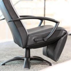 Jori Relaxsessel|Sessel Brainbuilder Mono Move Black Edition Leder Celia Nero Schwarz 5 Stern Fuß Ellipse Schwarz Lackiert