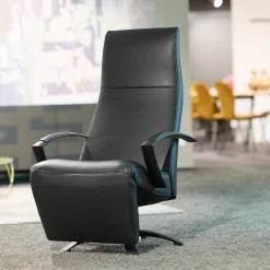 Jori Relaxsessel|Sessel Brainbuilder Mono Move Black Edition Leder Celia Nero Schwarz 5 Stern Fuß Ellipse Schwarz Lackiert