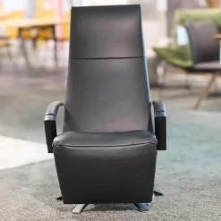 Jori Relaxsessel|Sessel Brainbuilder Mono Move Black Edition Leder Celia Nero Schwarz 5 Stern Fuß Ellipse Schwarz Lackiert