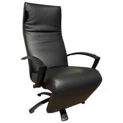 Jori Relaxsessel|Sessel Brainbuilder Multi Move Medi Black Edition Leder Celia Nero Schwarz 5 Stern Fuß Ellipse Schwarz Lackiert