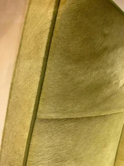 Turri Relaxsessel|Sessel Bridge Stoff Roßhaar Grün Gestell Edelstahl Poliert