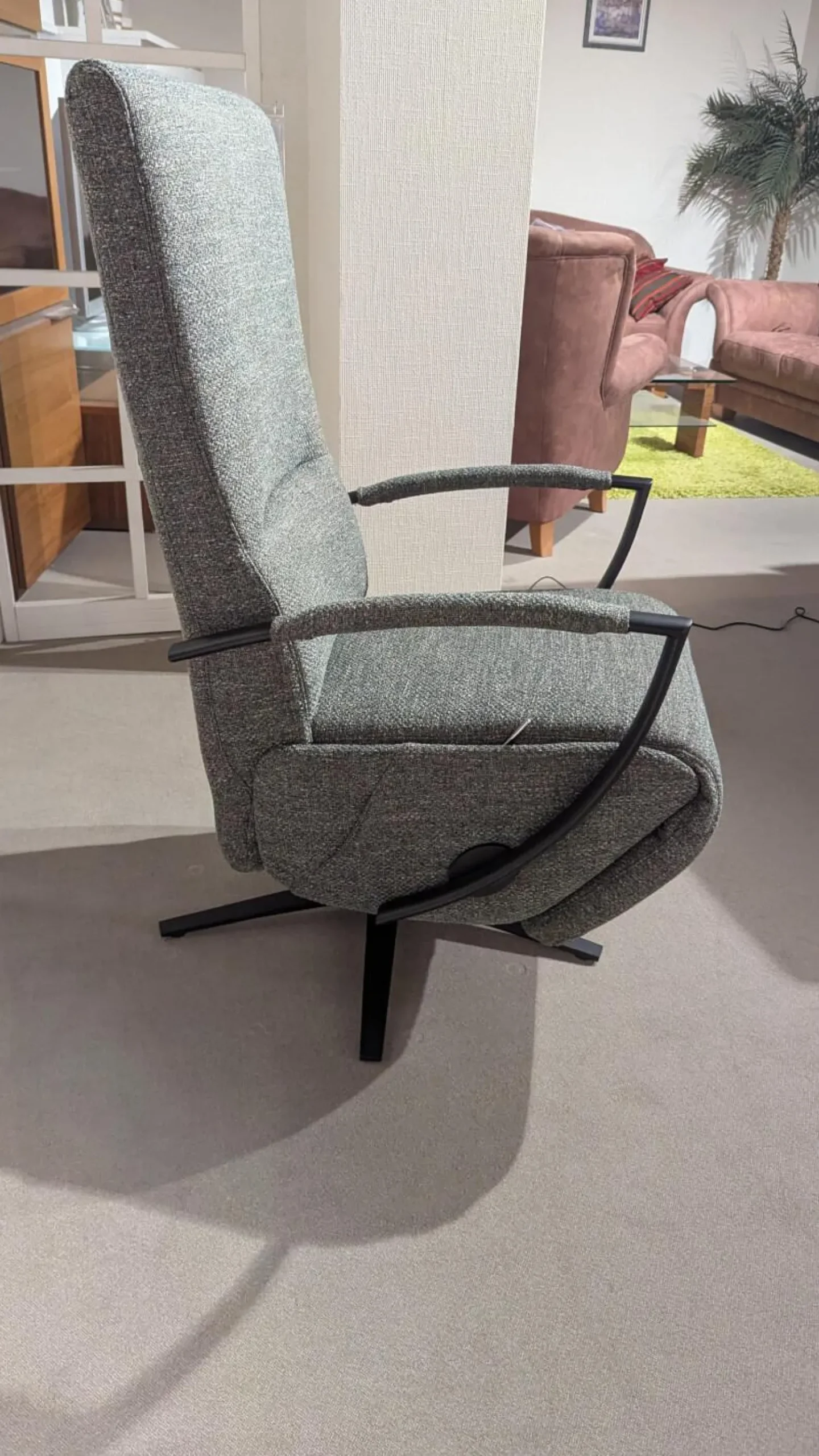 Poco Relaxsessel|Sessel Brixton Style ModernBrixton Style Grau Sternfuß Schwarzmatt Verstellung Mechanisch