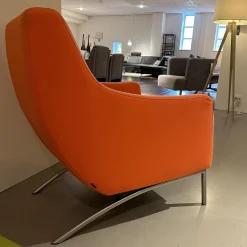 Jame Loungesessel|Sessel Bruno RVS Stoff Venice 2036 Abricot Orange Gestell Edelstahl