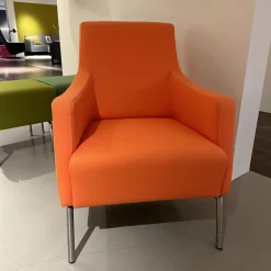 Jame Loungesessel|Sessel Bruno RVS Stoff Venice 2036 Abricot Orange Gestell Edelstahl
