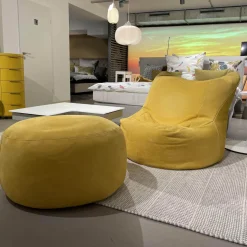 Cierre Relaxsessel|Sessel Bubba Leder 5 Nabuk 80 Giallo Mit Hocker