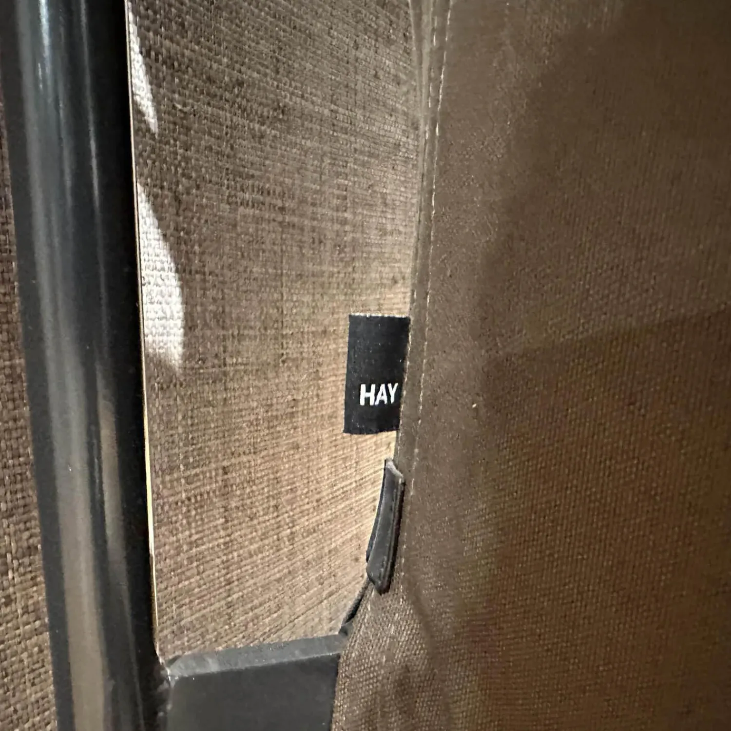 Hay Loungesessel|Sessel Can Stoff Canvas Army Braun Gestell Stahl Pulverbeschichtet Grau