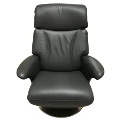 Hukla Relaxsessel|Sessel Canyon+ Large Bezug Leder Credo Farbe Anthrazit Metall Drehteller Mit Kopfpolsterverstellung Und Rückenverstellung