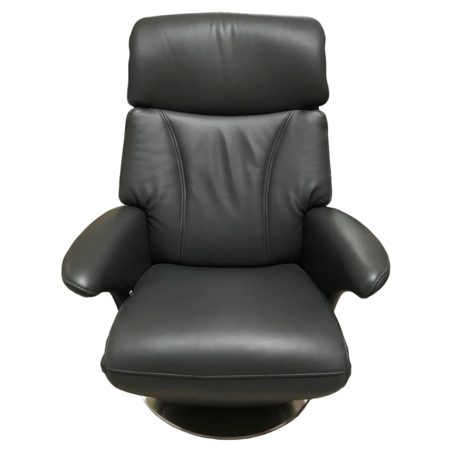 Hukla Relaxsessel|Sessel Canyon+ Large Bezug Leder Credo Farbe Anthrazit Metall Drehteller Mit Kopfpolsterverstellung Und Rückenverstellung